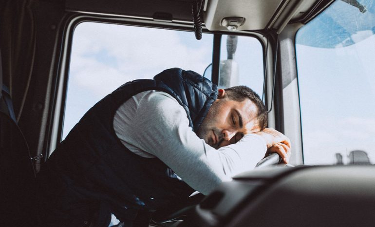 sleeping truck driver