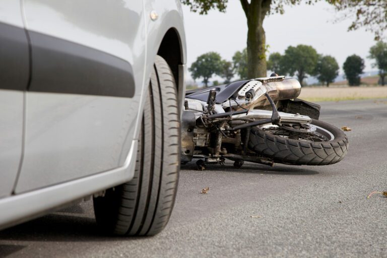 motor bike and car accident