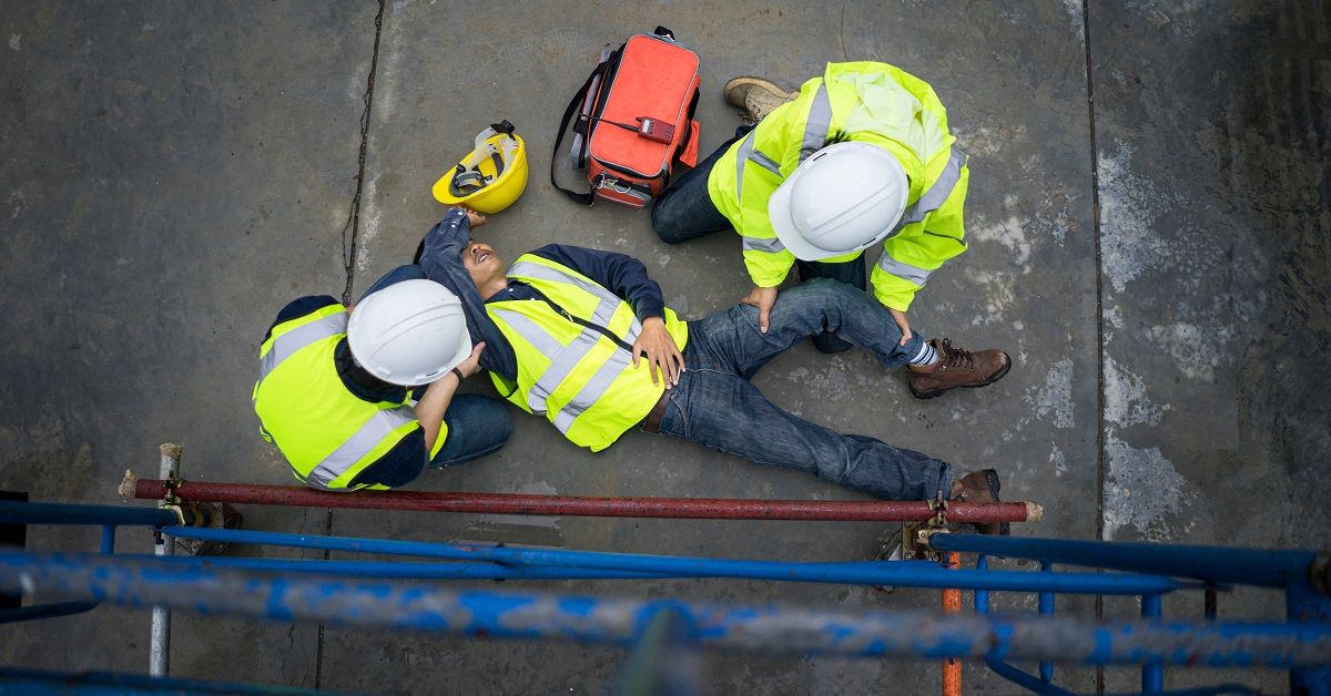construction site accident due to falling from heights
