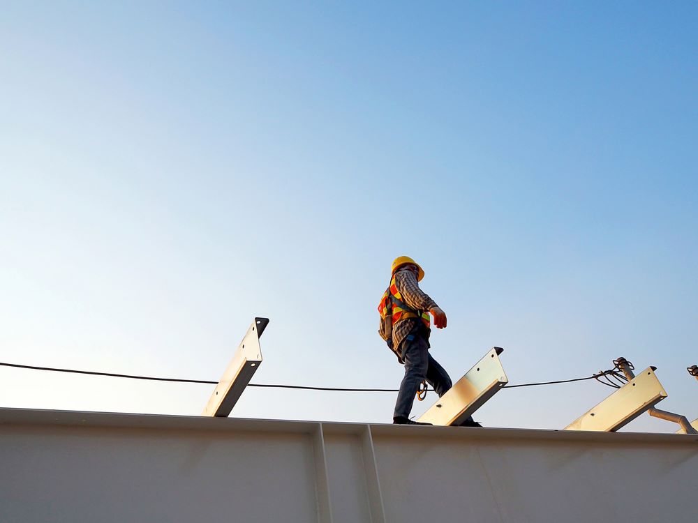 worker on a rooftop