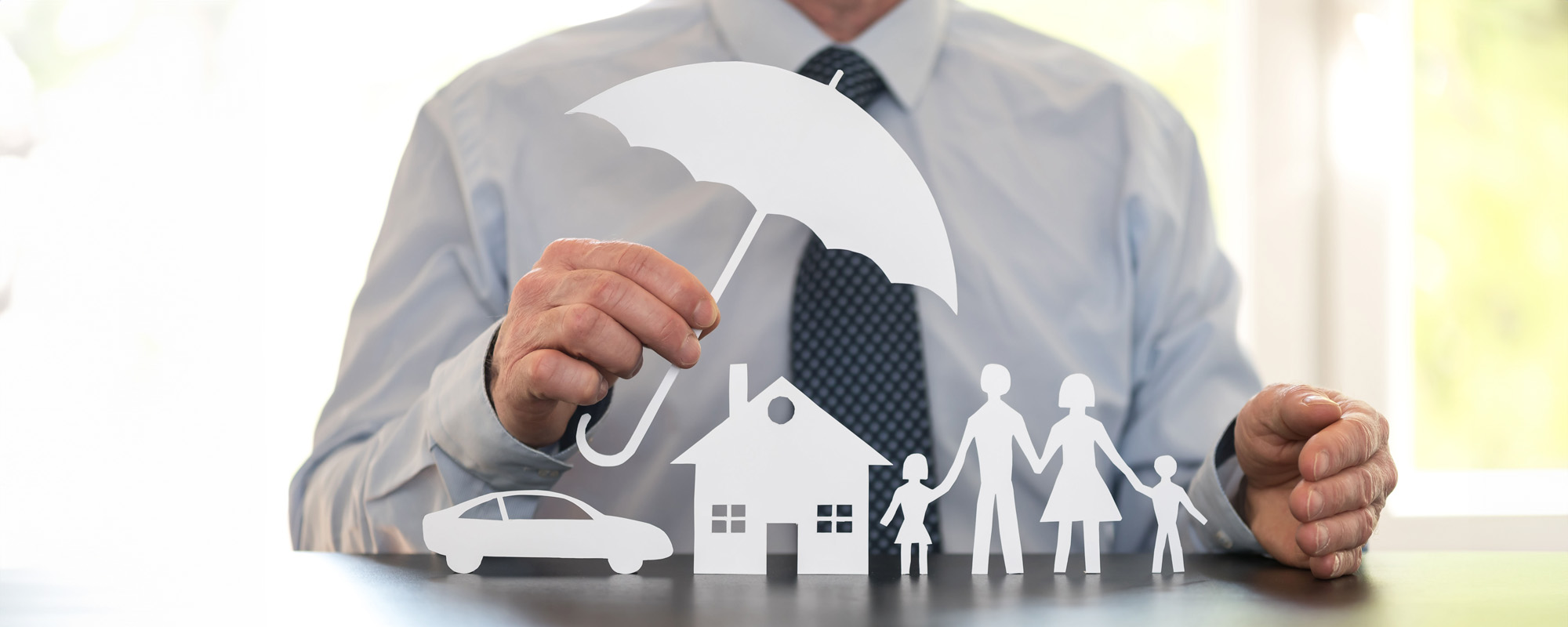 Concept of family home and car protection